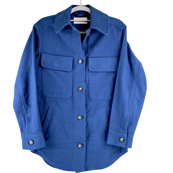 Everlane | Tops | Everlane Cotton Shirt Jacket Shacket Bright Blue ...